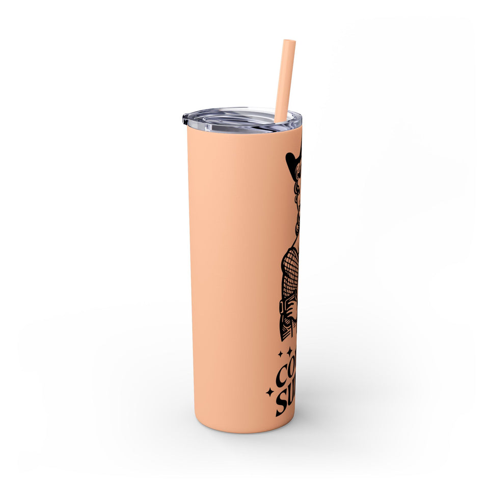 Hot Cowgirl Summer Skinny Tumbler with Straw, 20oz