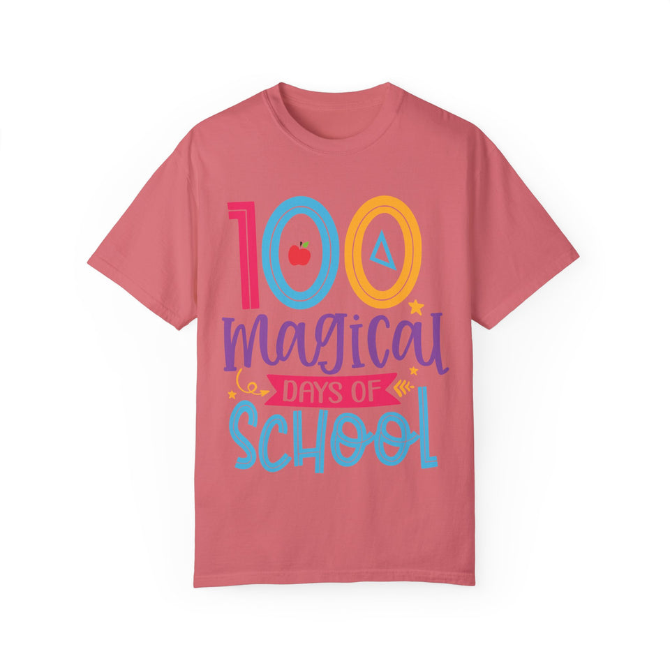 100 Magical Days Of School Unisex Garment-Dyed T-shirt