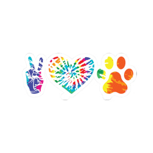 Peace Love Dogs Kiss-Cut Stickers
