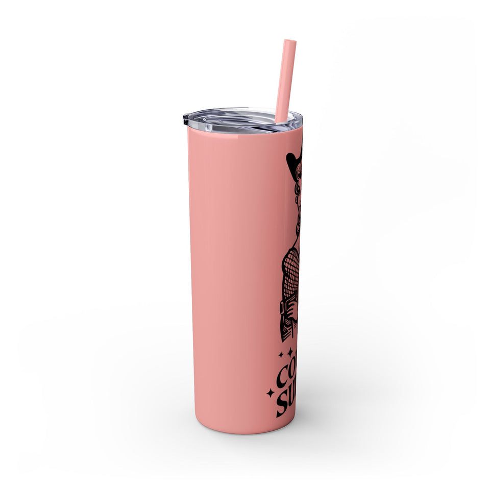 Hot Cowgirl Summer Skinny Tumbler with Straw, 20oz