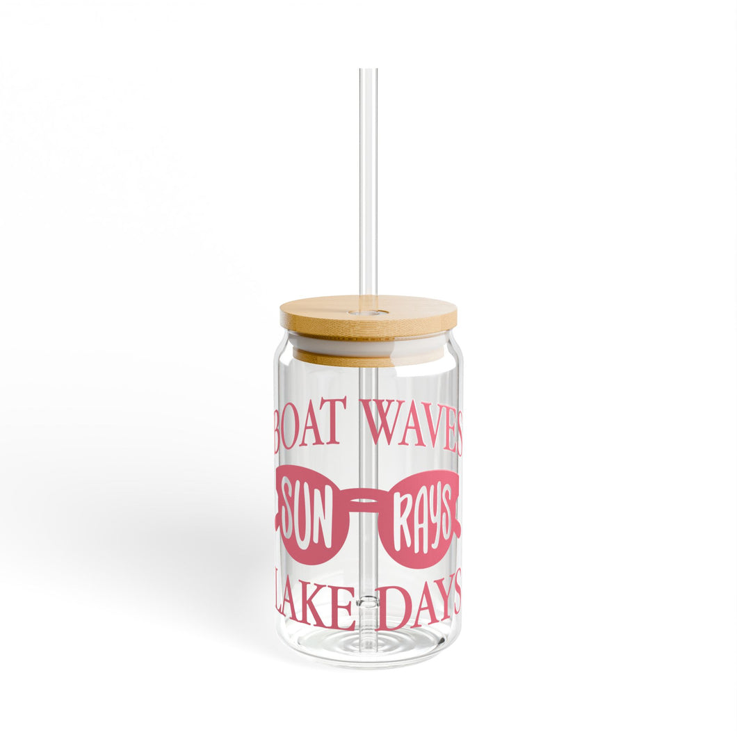 Boat Waves Sun Rays And Lake Days Sipper Glass, 16oz
