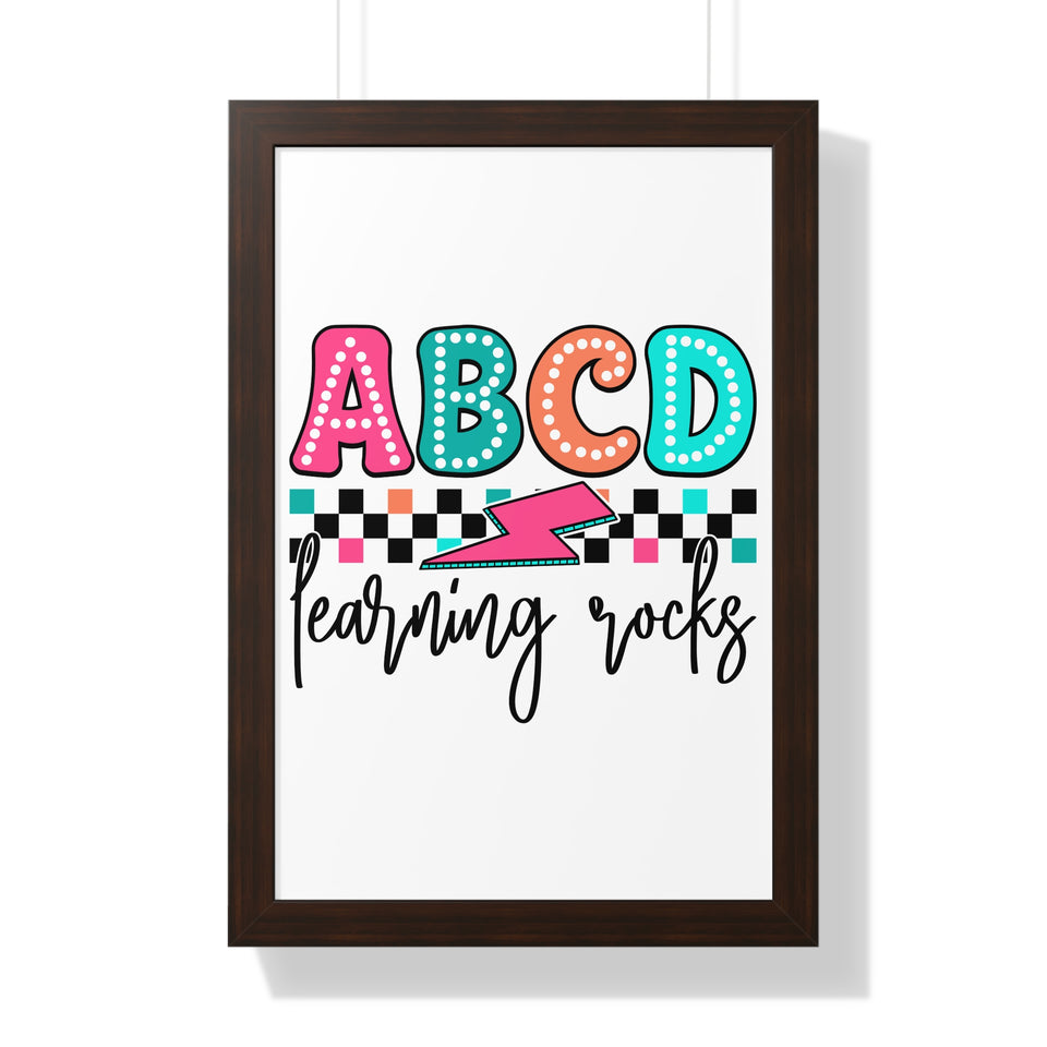 ABCD Learning Rocks Framed Vertical Poster