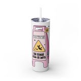 Caution You May Fall In Love Skinny Tumbler with Straw, 20oz