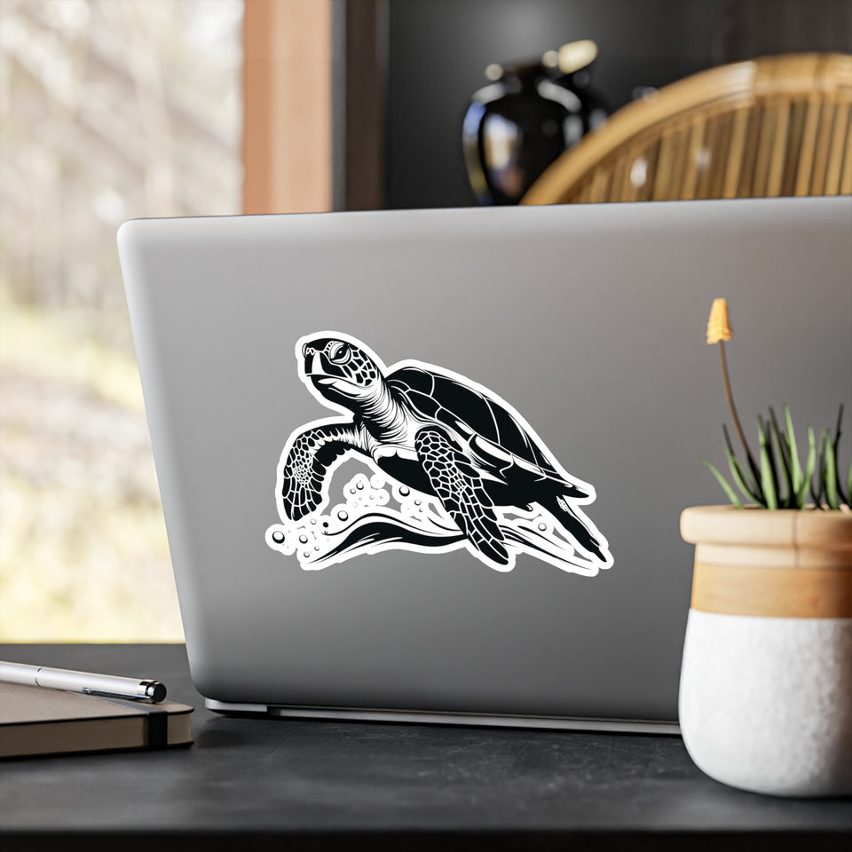 Turtle In The Ocean Kiss-Cut Vinyl Decals