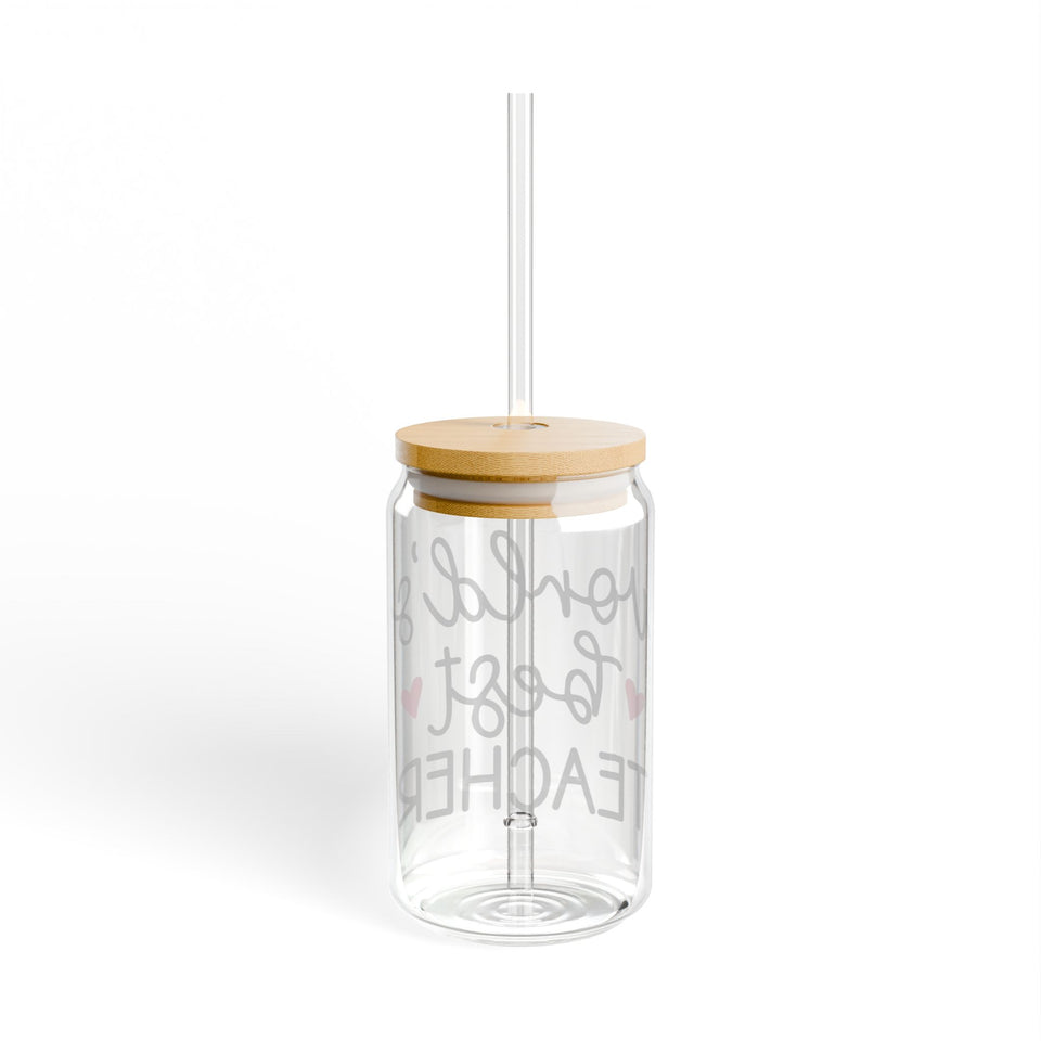 Best Teacher In The World Sipper Glass, 16oz