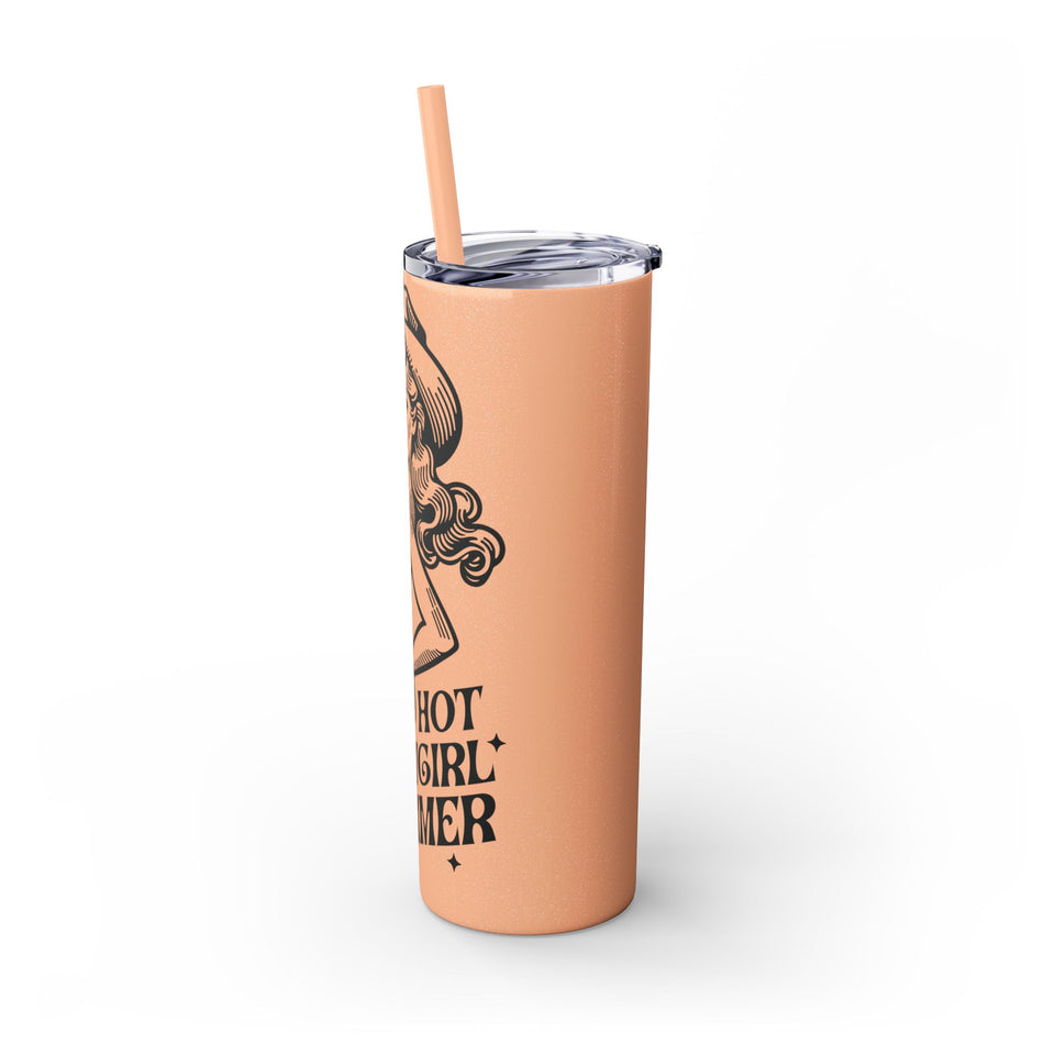 Hot Cowgirl Summer Skinny Tumbler with Straw, 20oz