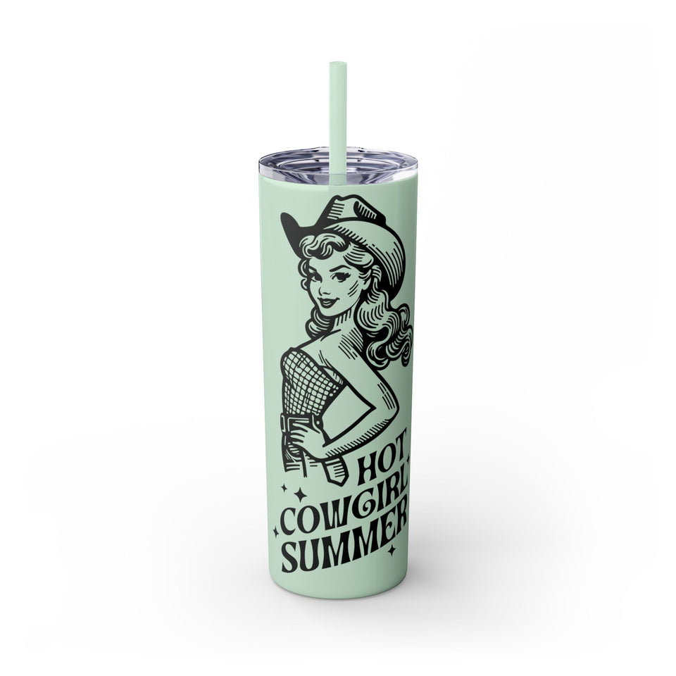 Hot Cowgirl Summer Skinny Tumbler with Straw, 20oz