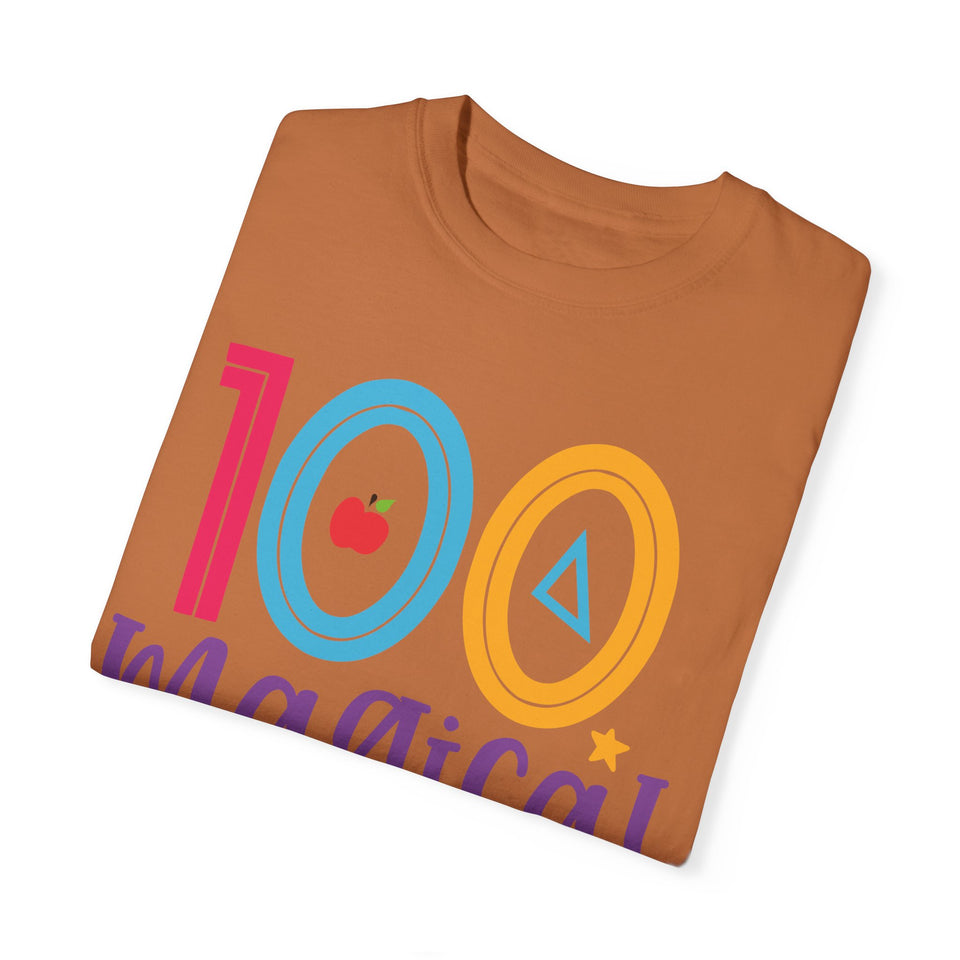 100 Magical Days Of School Unisex Garment-Dyed T-shirt