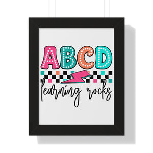 ABCD Learning Rocks Framed Vertical Poster