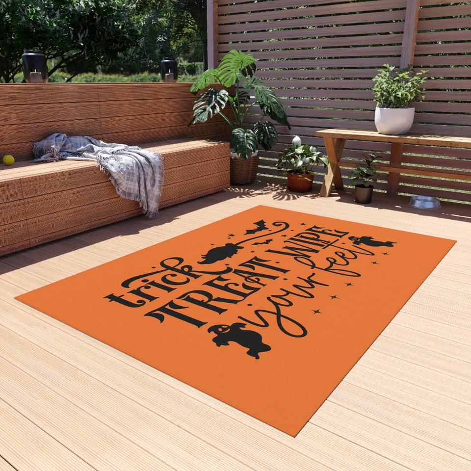 Trick Or Treat Wipe Your Feet Outdoor Rug