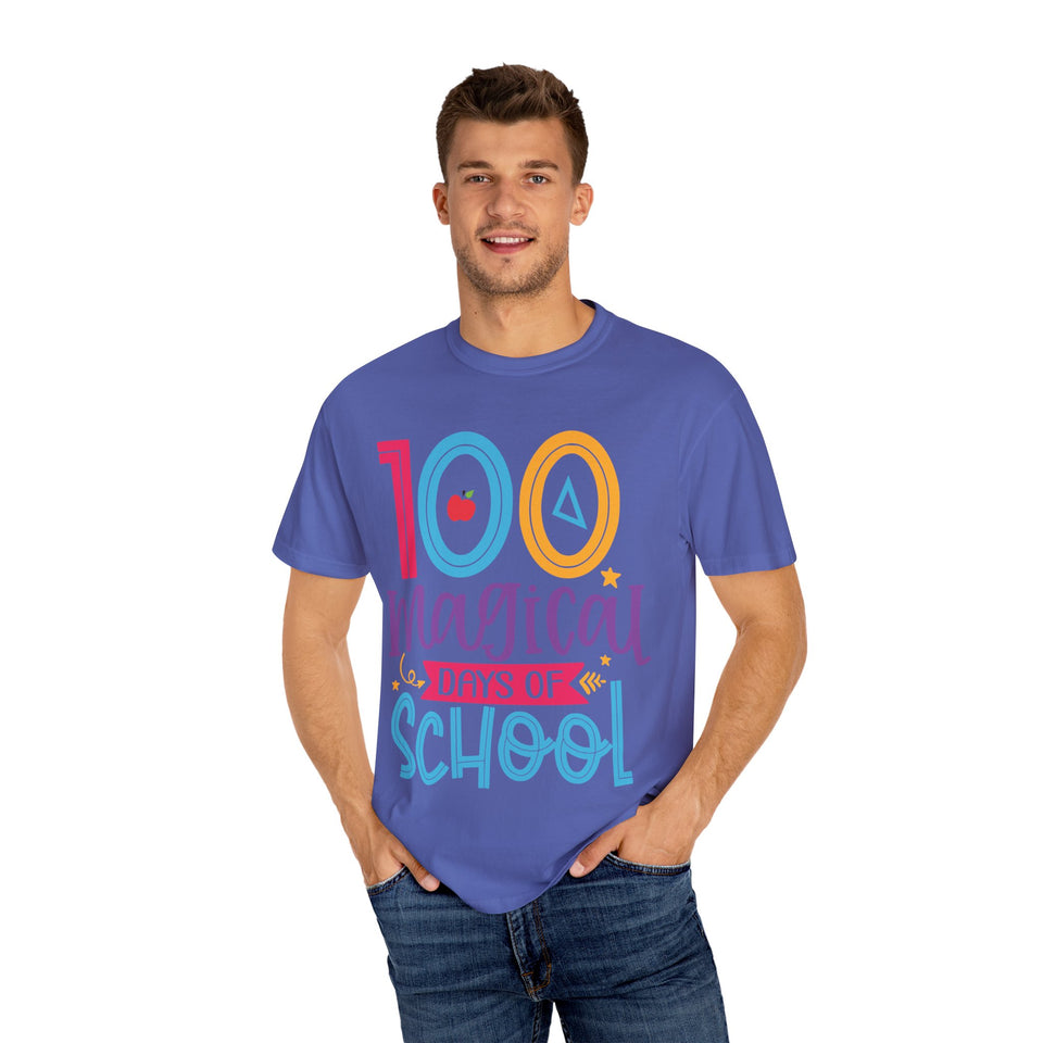 100 Magical Days Of School Unisex Garment-Dyed T-shirt