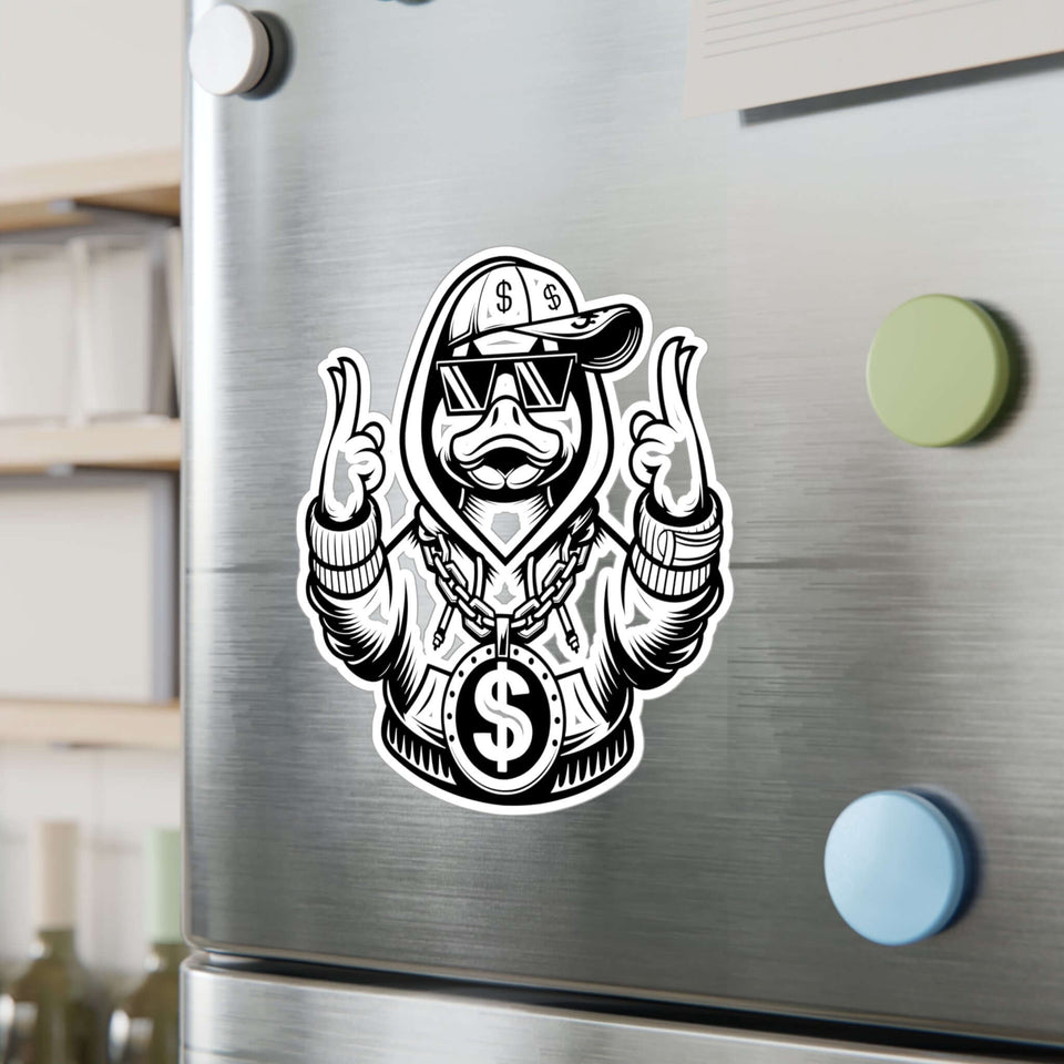 Cool Duck Gangsta Kiss-Cut Vinyl Decals - Unique Sticker for Home and Office Decor