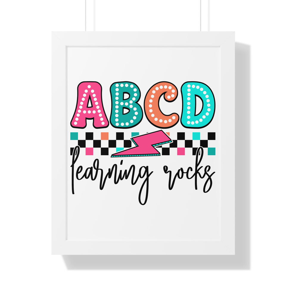 ABCD Learning Rocks Framed Vertical Poster