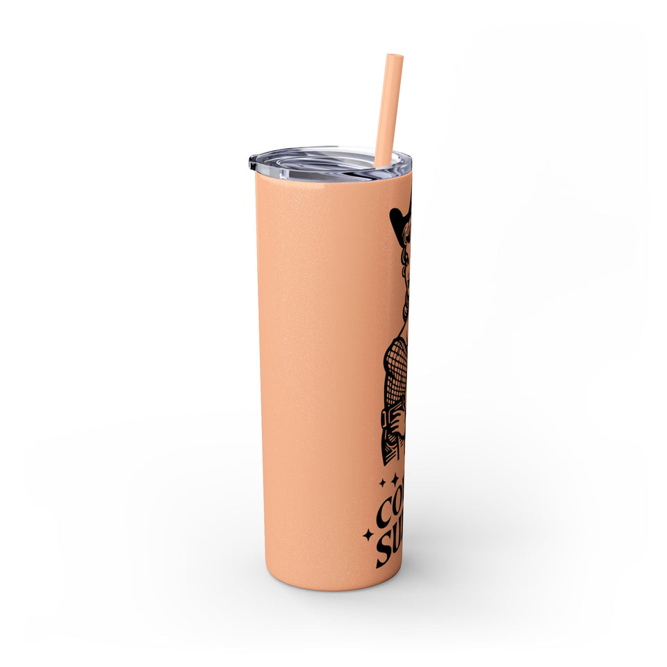 Hot Cowgirl Summer Skinny Tumbler with Straw, 20oz