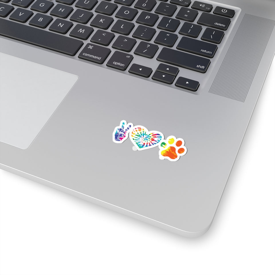 Peace Love Dogs Kiss-Cut Stickers