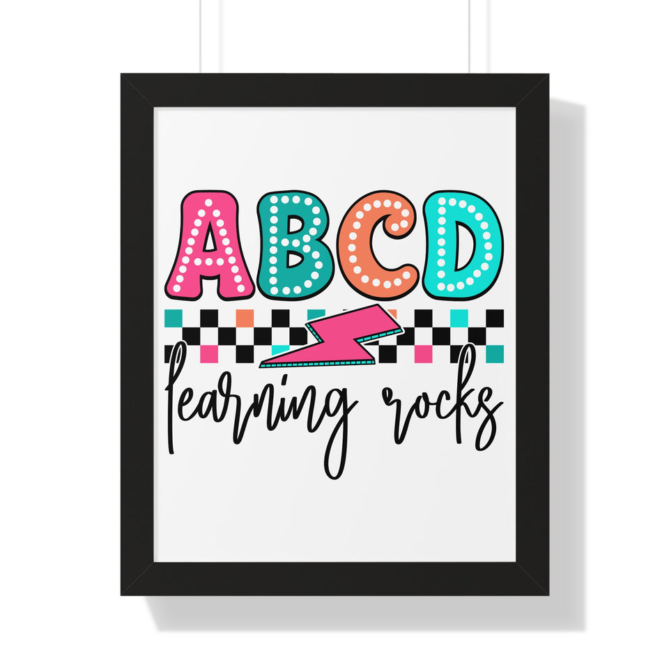 ABCD Learning Rocks Framed Vertical Poster
