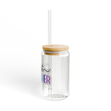 Best Teacher Rainbow Sipper Glass, 16oz