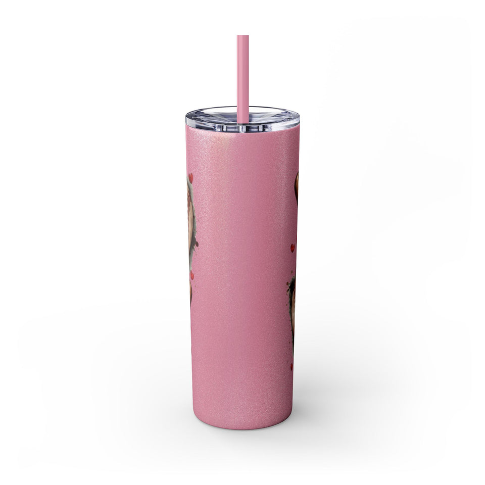 Baseball Love Skinny Tumbler with Straw - 20oz