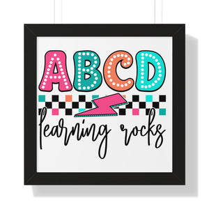 ABCD Learning Rocks Framed Vertical Poster