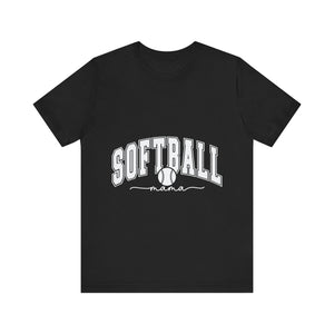 Softball Mama White Letters Unisex Jersey Short Sleeve Tee
