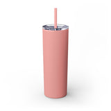 Mama Leopard Print Skinny Tumbler with Straw - 20oz
