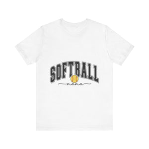 Softball Mama Black Letters Unisex Jersey Short Sleeve Tee