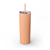 Mama Leopard Print Skinny Tumbler with Straw - 20oz