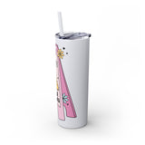 Caution You May Fall In Love Skinny Tumbler with Straw, 20oz