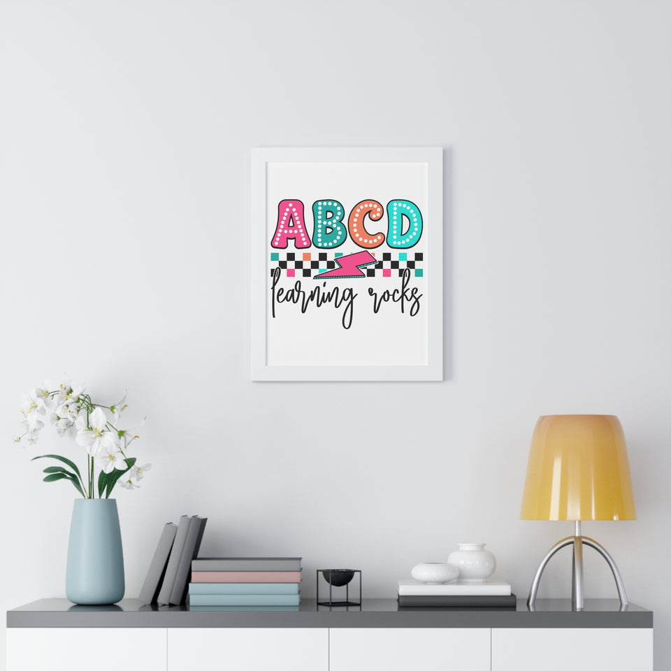 ABCD Learning Rocks Framed Vertical Poster