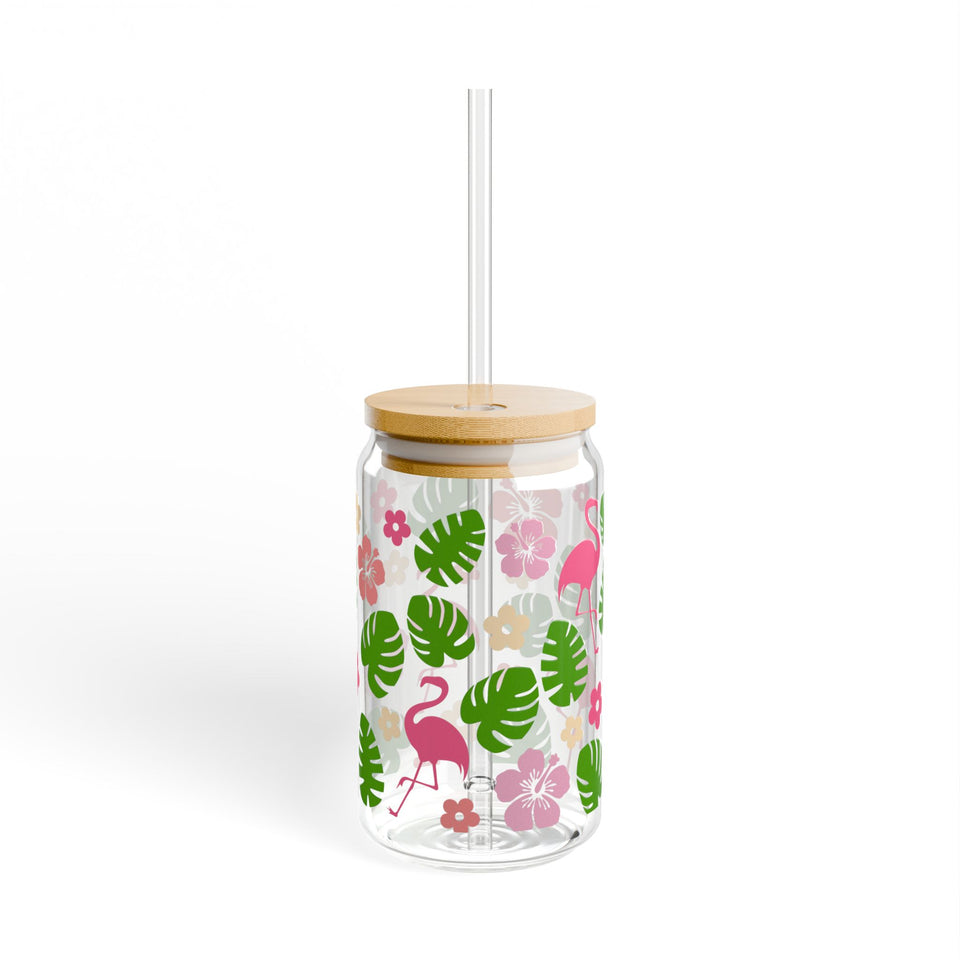 Flamingo Sipper Glass, 16oz