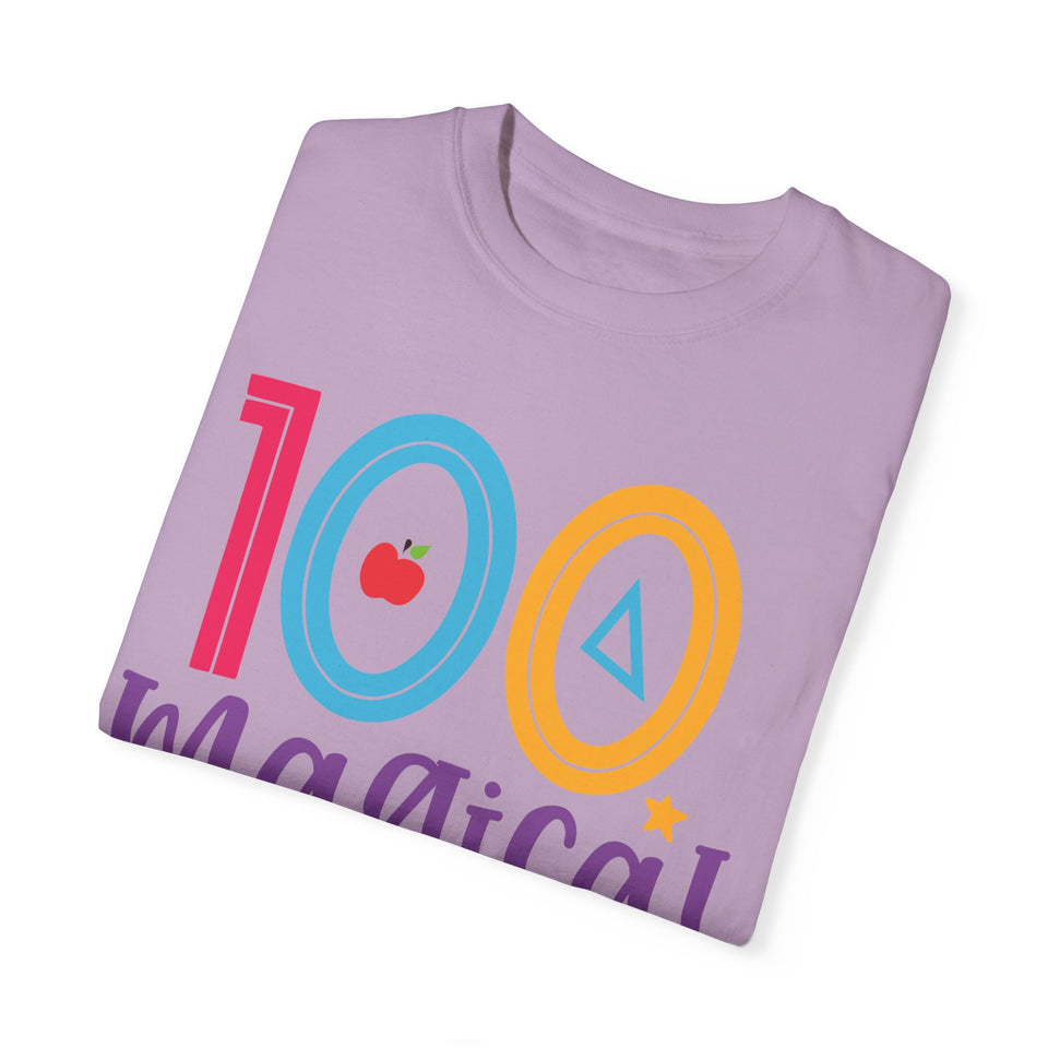 100 Magical Days Of School Unisex Garment-Dyed T-shirt