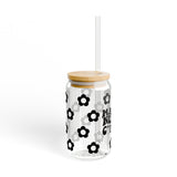 Mama Needs Coffee With Flowers Sipper Glass, 16oz