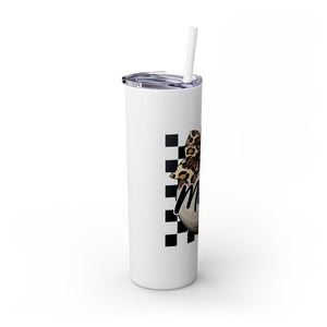 Mama Leopard Print Skinny Tumbler with Straw - 20oz