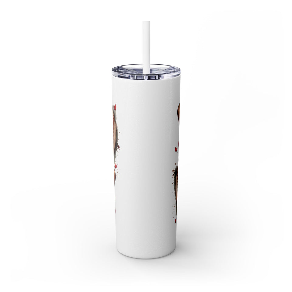 Baseball Love Skinny Tumbler with Straw - 20oz
