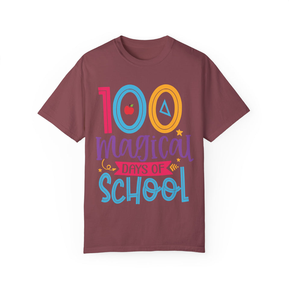 100 Magical Days Of School Unisex Garment-Dyed T-shirt
