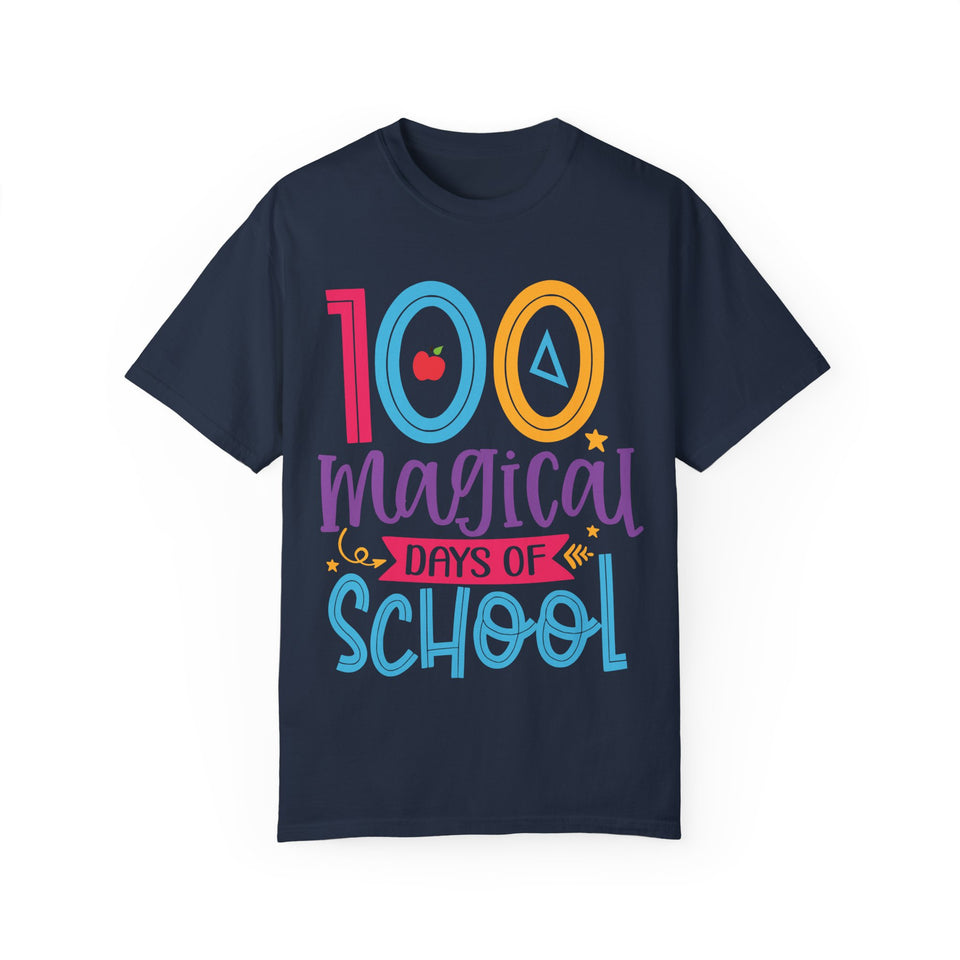 100 Magical Days Of School Unisex Garment-Dyed T-shirt