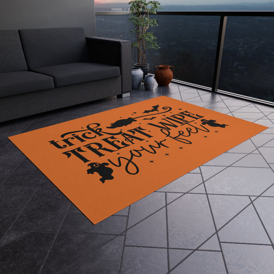 Trick Or Treat Wipe Your Feet Outdoor Rug