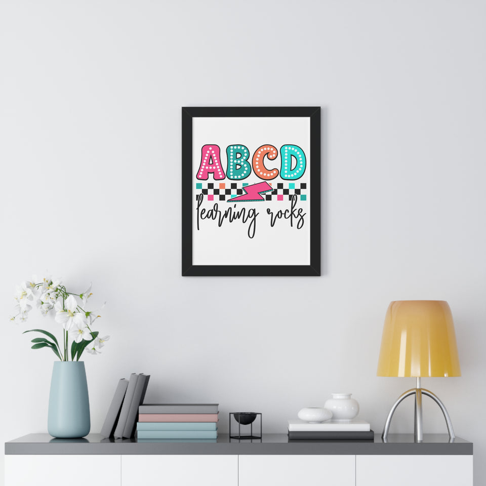 ABCD Learning Rocks Framed Vertical Poster