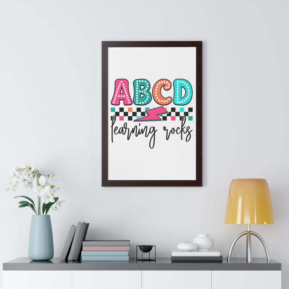 ABCD Learning Rocks Framed Vertical Poster