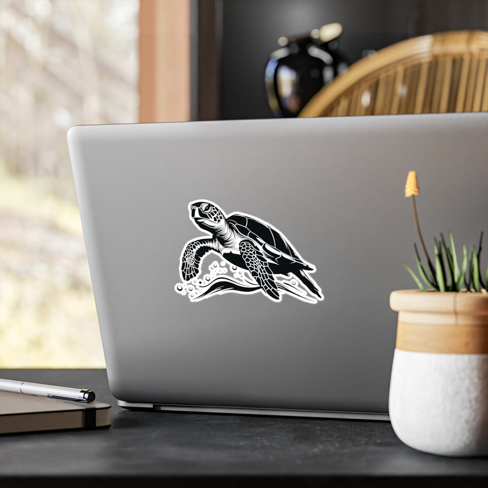 Turtle In The Ocean Kiss-Cut Vinyl Decals