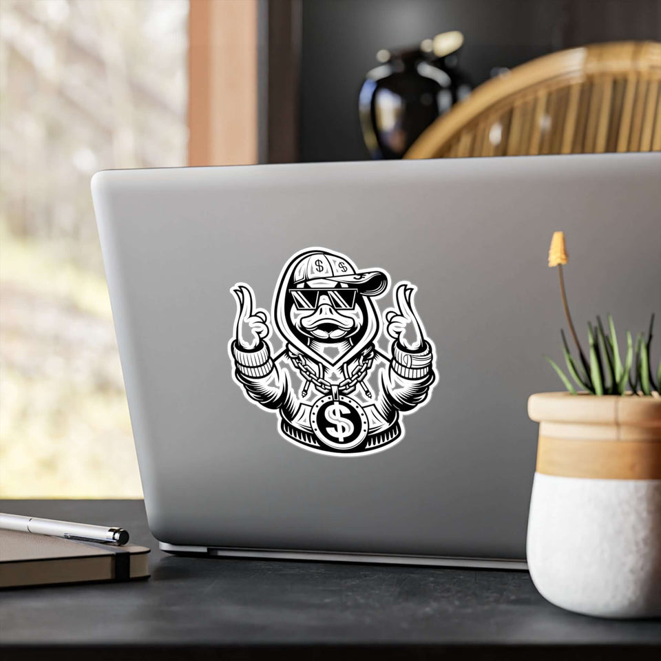 Cool Duck Gangsta Kiss-Cut Vinyl Decals - Unique Sticker for Home and Office Decor