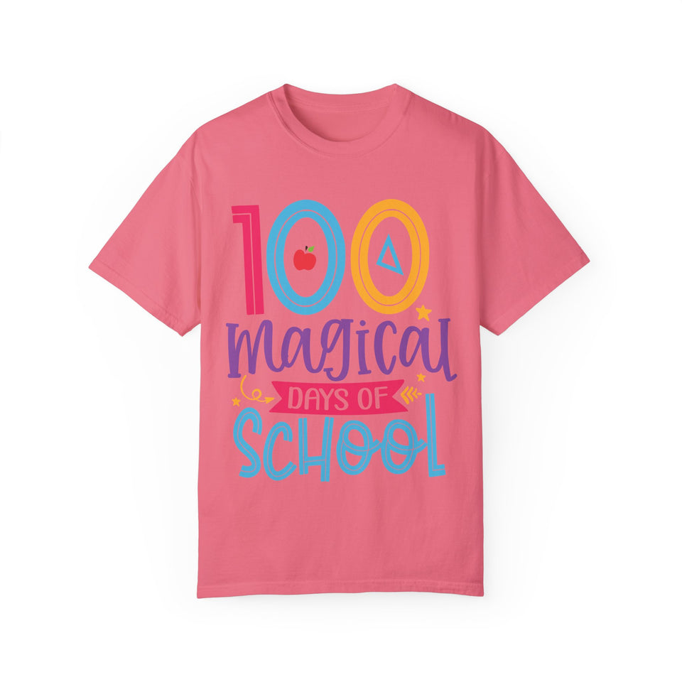 100 Magical Days Of School Unisex Garment-Dyed T-shirt