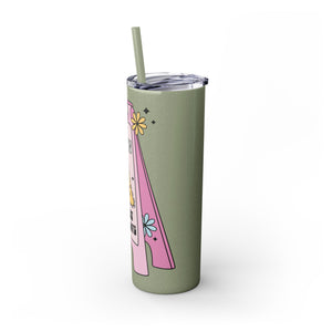 Caution You May Fall In Love Skinny Tumbler with Straw, 20oz