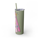 Caution You May Fall In Love Skinny Tumbler with Straw, 20oz