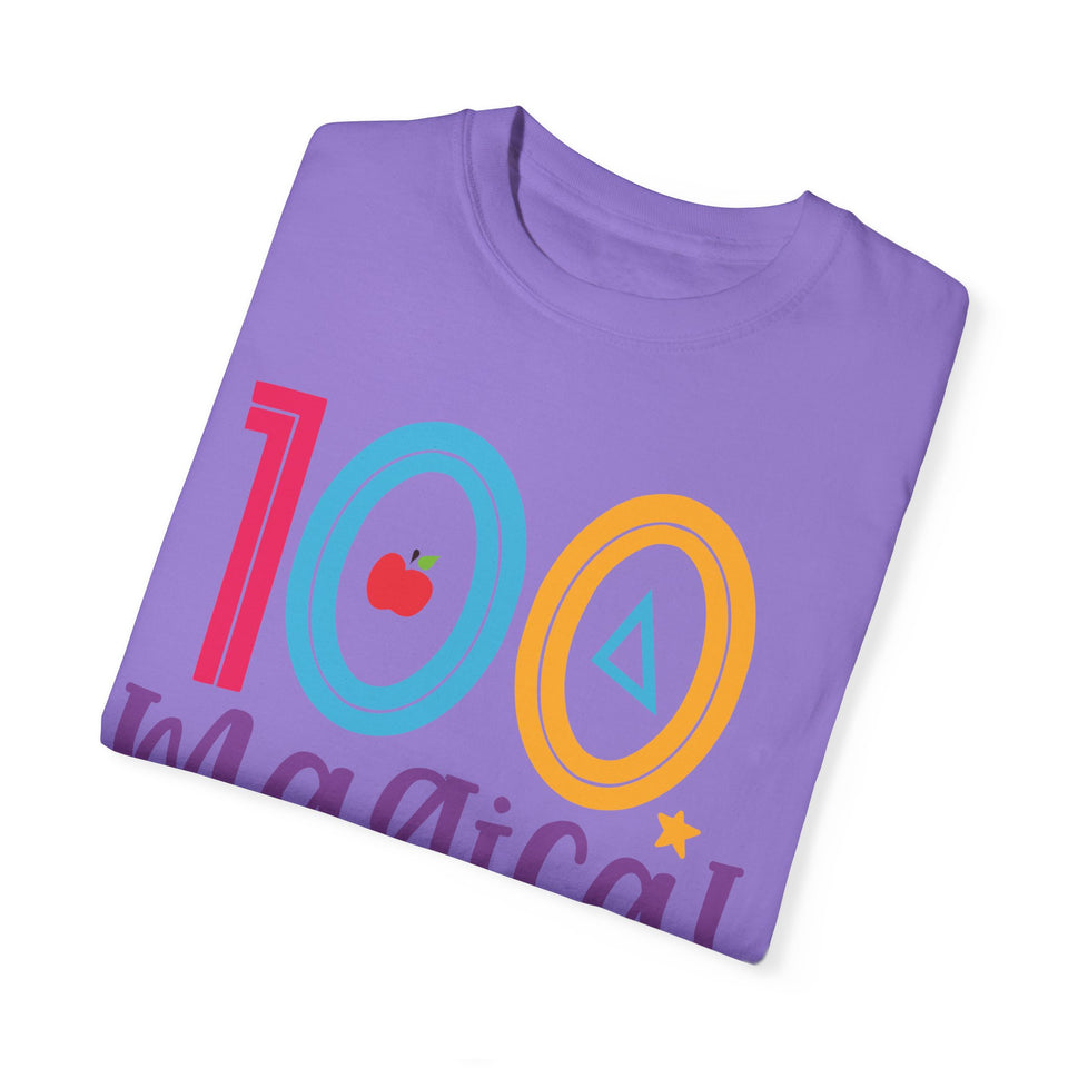 100 Magical Days Of School Unisex Garment-Dyed T-shirt