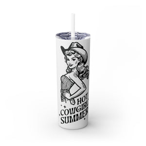 Hot Cowgirl Summer Skinny Tumbler with Straw, 20oz