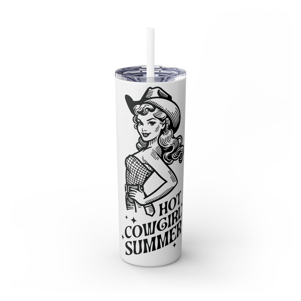Hot Cowgirl Summer Skinny Tumbler with Straw, 20oz