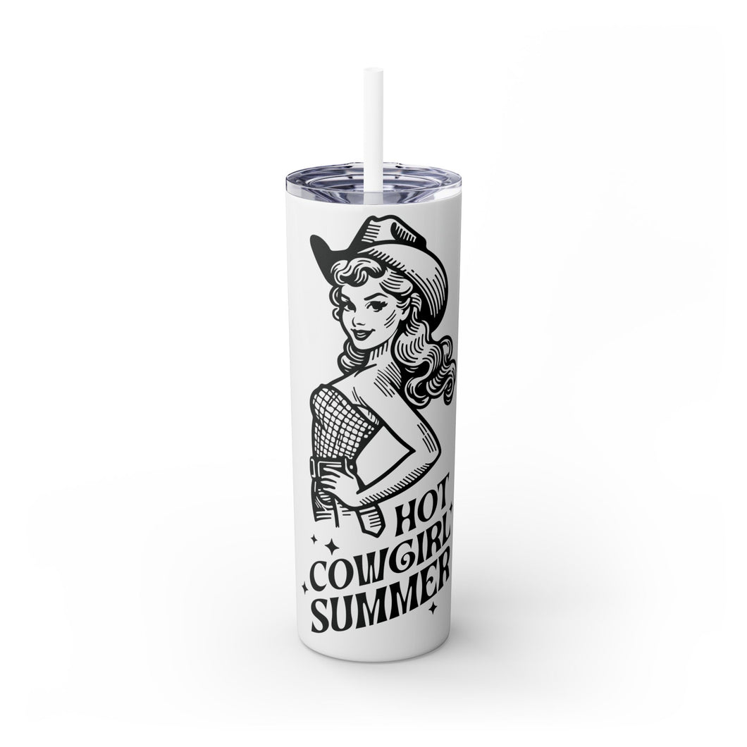 Hot Cowgirl Summer Skinny Tumbler with Straw, 20oz