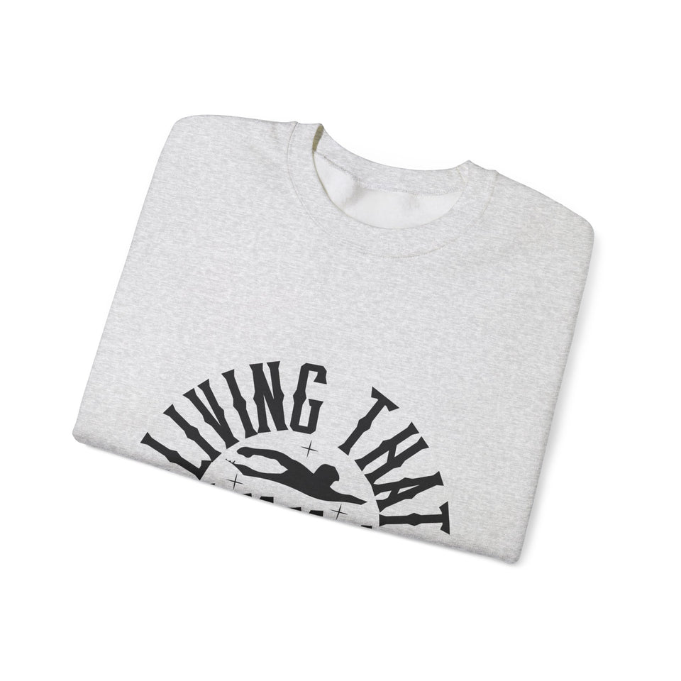 Living That Swimming Mom Life Unisex Heavy Blend™ Crewneck Sweatshirt