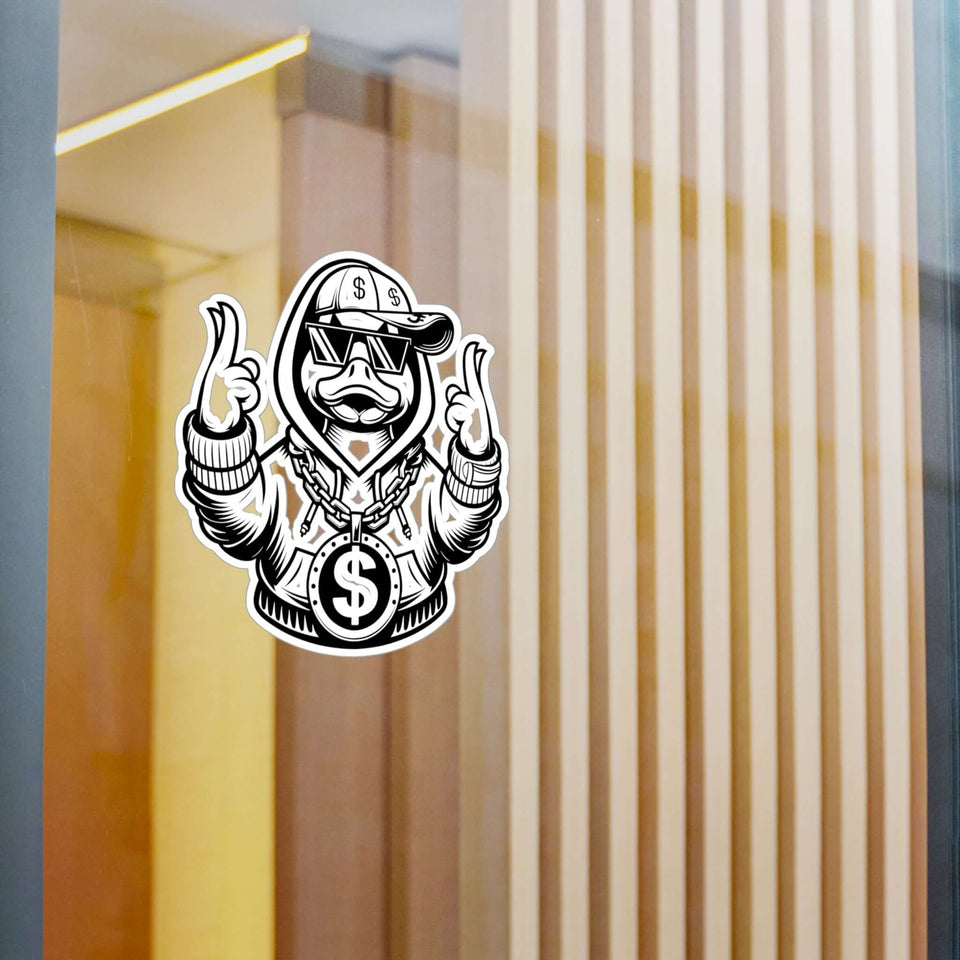 Cool Duck Gangsta Kiss-Cut Vinyl Decals - Unique Sticker for Home and Office Decor